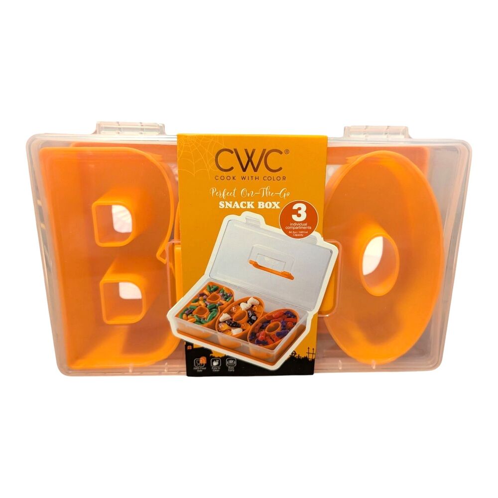 CWC Halloween BOO Snackle Box Cook With Color Orange NEW BENTO